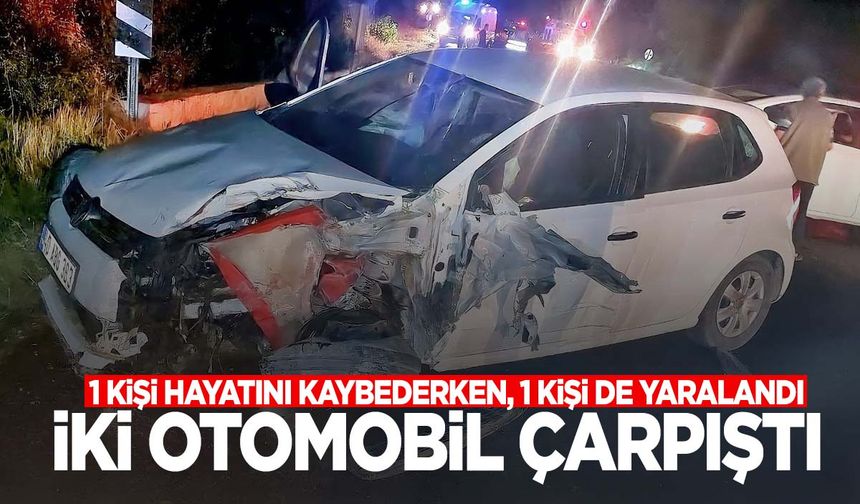 Kütahya'da iki otomobil kafa kafaya çarpıştı: 1 ölü, 1 yaralı