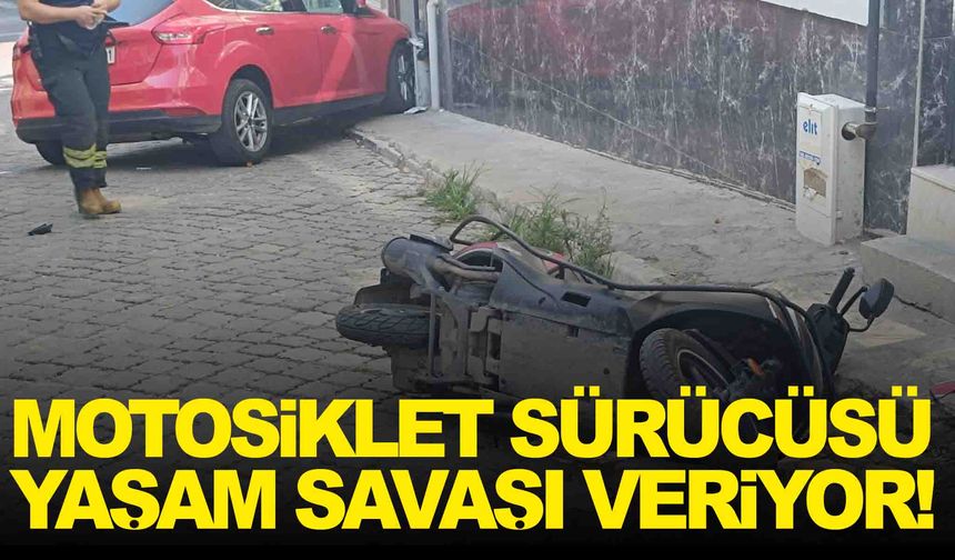 Manisa’da otomobil ve motosiklet çarpıştı… Motosiklet sürücüsü yaşam savaşı veriyor!