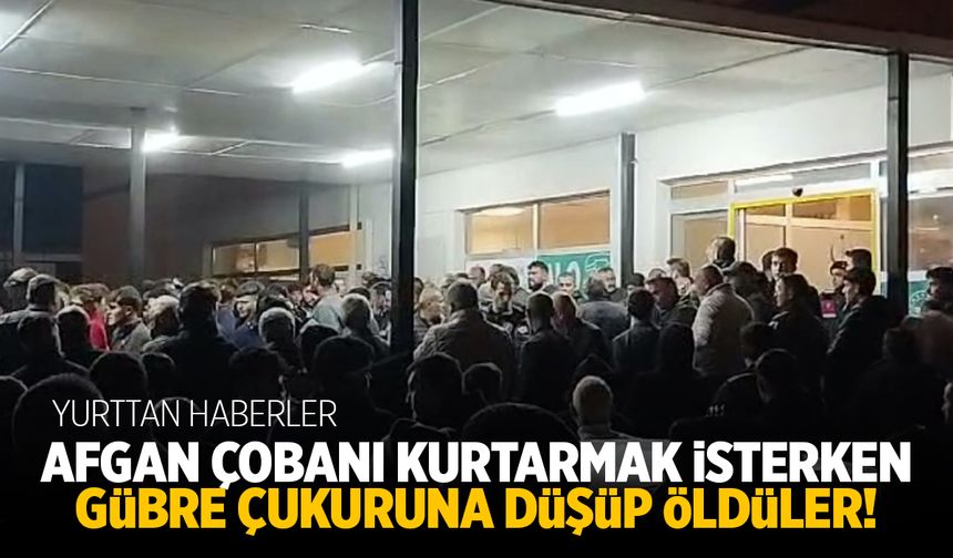 Afgan işçiyi kurtarmak isterken gübre çukuruna düştüler: 2 ölü 1 yaralı