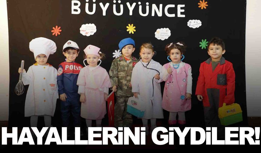 Minikler hayallerindeki mesleklerin kıyafetlerini giydi