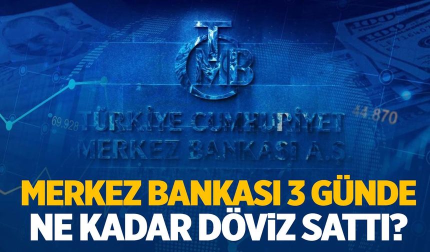 Merkez Bankası 3 günde ne kadar döviz sattı? Rakam ortaya çıktı…