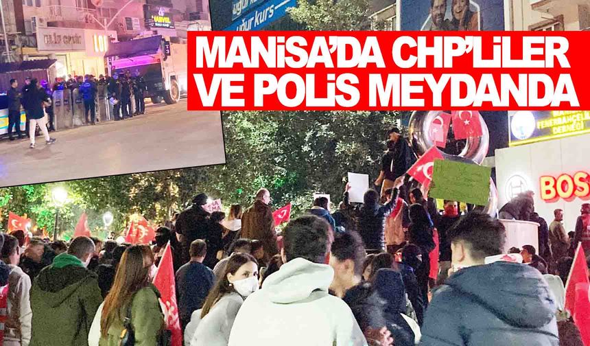 Manisa’da CHP’liler ve polis 15 Temmuz Demokrasi Meydanı’nda