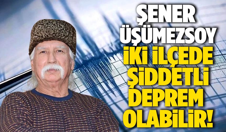 Şener Üşümezsoy: 2 ilçede şiddetli deprem olabilir