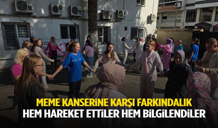 Manisa’da meme kanserine karşı farkındalık! Çalışanlar hem hareket etti hem bilgilendi