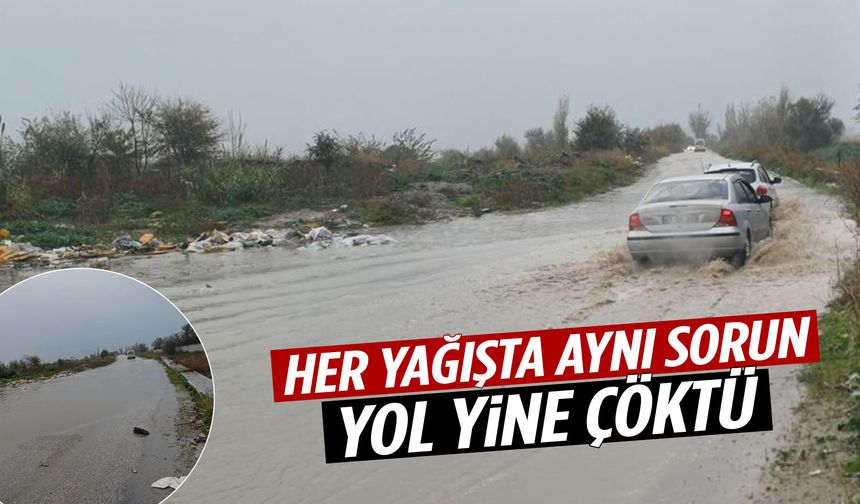 Manisa’da her yağışta aynı sorun! Yine çöktü…