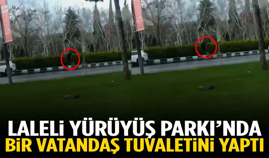 Laleli Yürüyüş Parkı’nda bir vatandaş tuvaletini yaptı