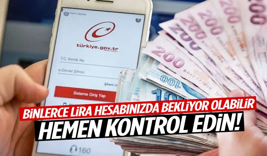 Binlerce lira hesabınızda bekliyor olabilir! Hemen kontrol edin!
