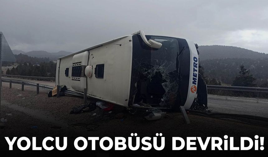 Konya’da yolcu otobüsü devrildi! Yaralılar var…