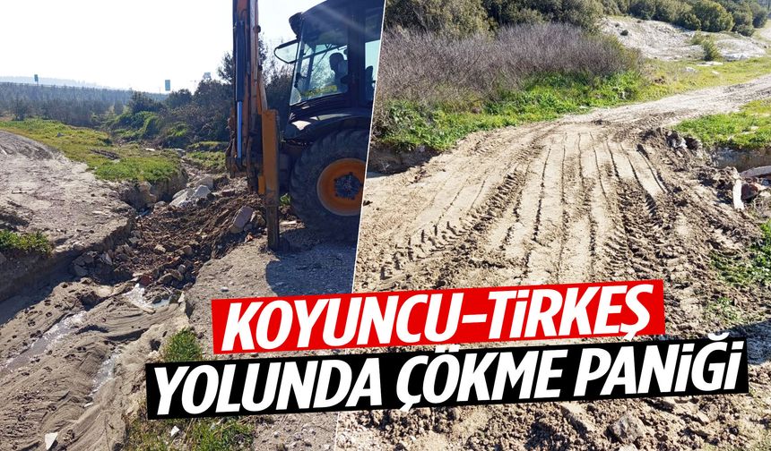 Koyuncu-Tirkeş yolunda çökme paniği!