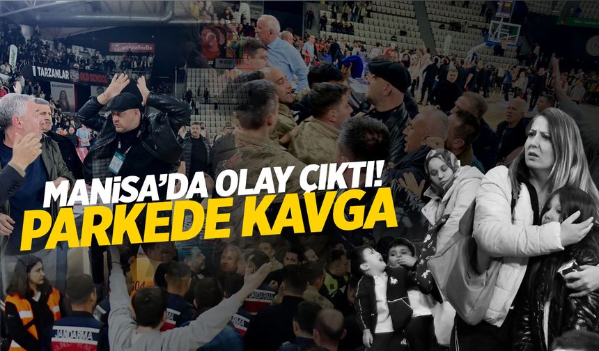 Manisa Basket-Karşıyaka maçında saha karıştı!