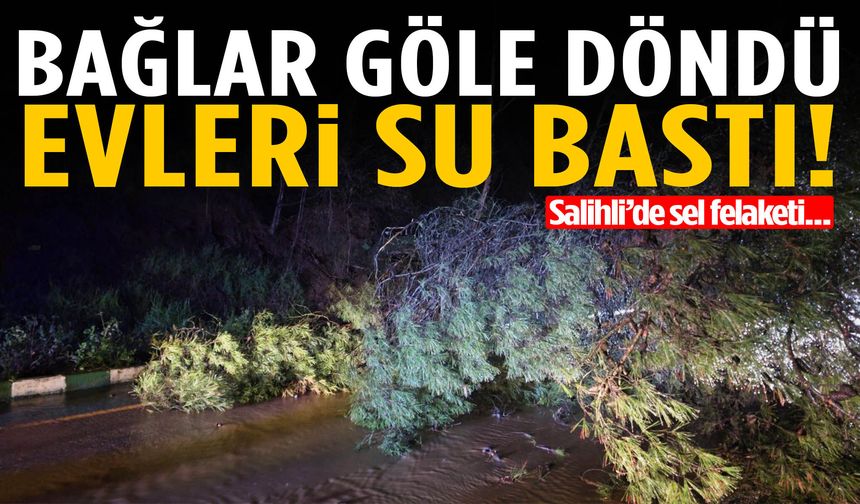 Salihli’de sağanak felaketi! Bağlar göle döndü evleri su bastı…
