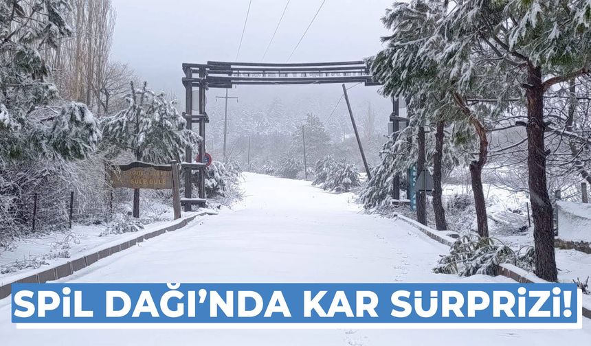 Spil Dağı’nda bayramda kar sürprizi!
