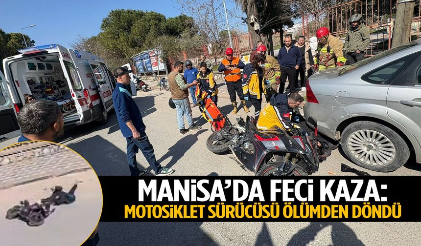 Manisa’da U dönüşü faciası: Motosiklet metrelerce savruldu!