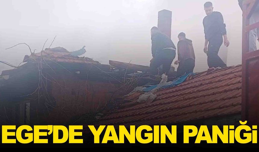 Ege’de korkutan yangın: İki katlı ev kullanılamaz hale geldi