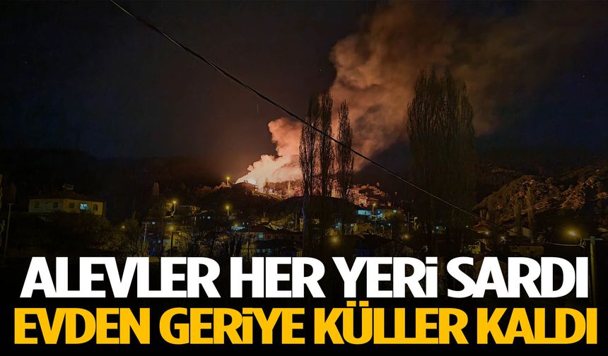 Alevler her yeri sardı… Evden geriye küller kaldı