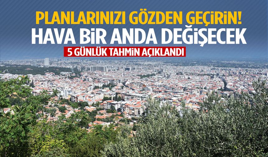 Planlarınızı gözden geçirin! Manisa’da hava bir anda değişecek