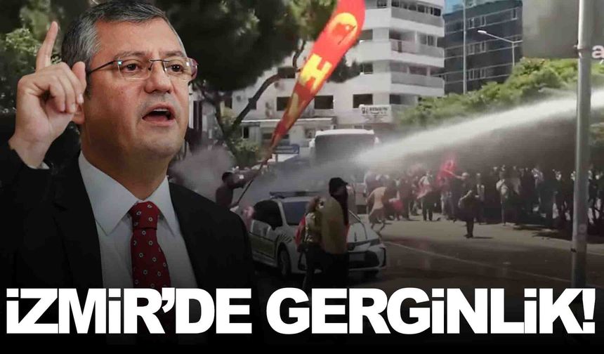 Özgür Özel İzmir’e… Miting alanına polis müdahalesi!