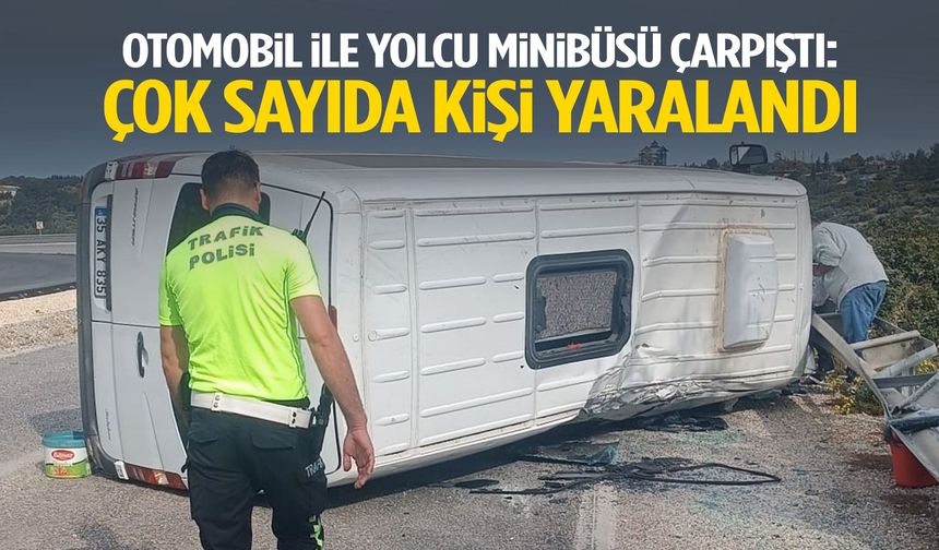 Otomobil ile yolcu minibüsü çarpıştı: Çok sayıda kişi yaralandı