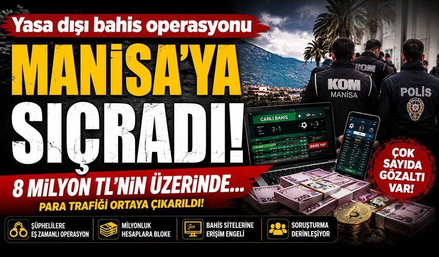 Yasa dışı bahis operasyonu Manisa'ya sıçradı! 8 milyon TL'nin üzerinde...