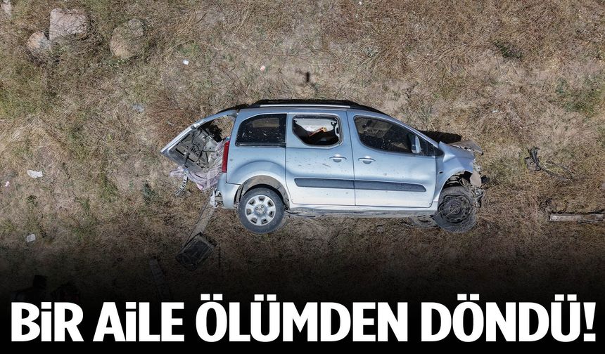 Kontrolden çıkan araç şarampole uçtu! Bir aile ölümden döndü