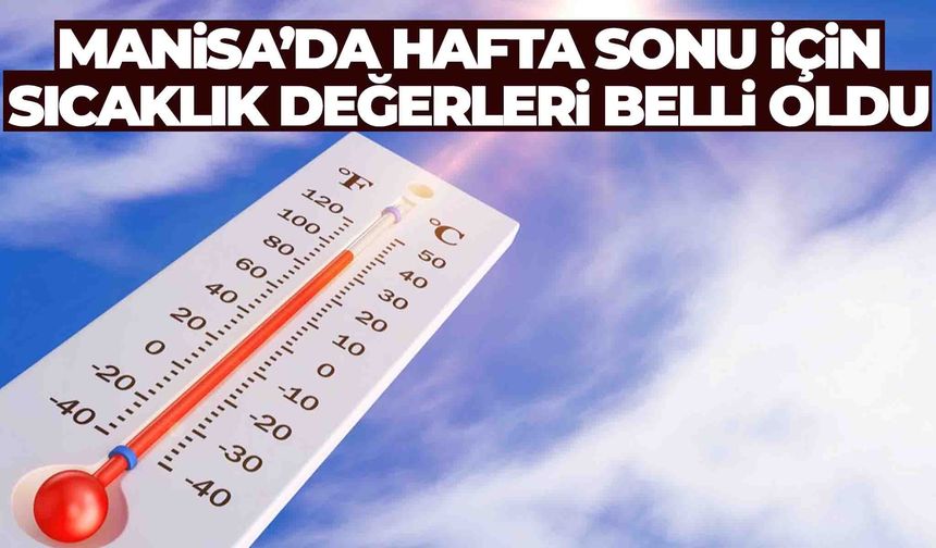 Manisa’da hafta sonu için sıcaklık değerleri belli oldu... Yeni haftada büyük artış var!