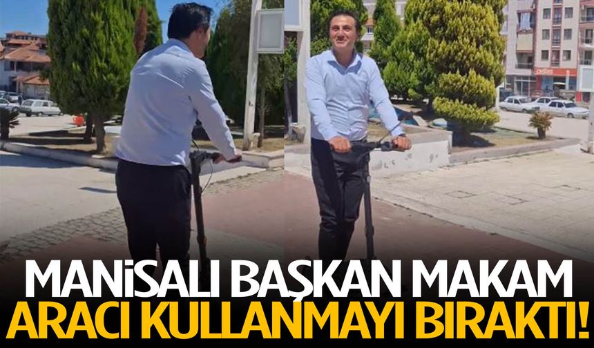 Manisalı başkan makam aracını bırakıp scooter kullanmaya başladı