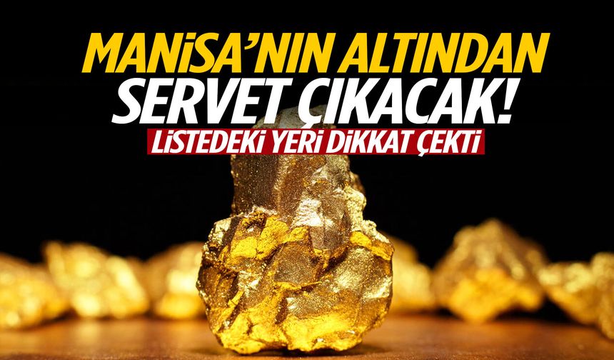 Manisa’nın altından servet çıkacak! Listedeki yeri dikkat çekti...