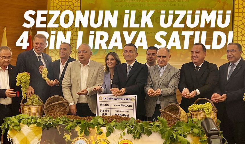 Manisa'da sezonun ilk üzümü 4 bin TL'den satıldı