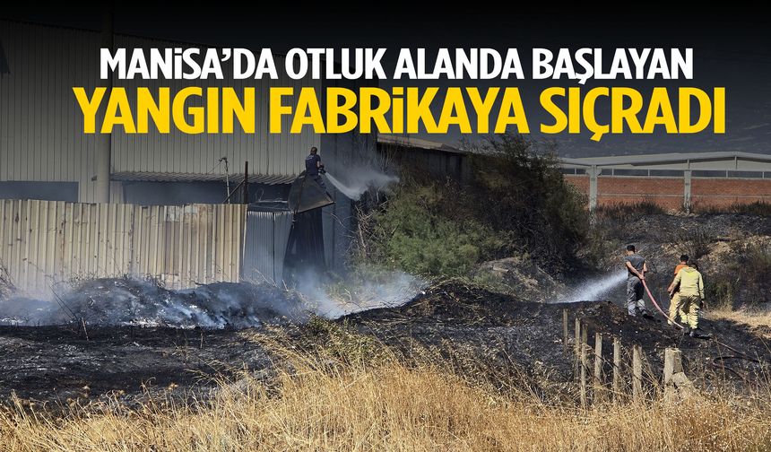 Manisa’da otluk alanda başlayan yangın fabrikaya sıçradı! Hastanelik oldular…