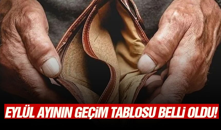 Eylül ayının geçim tablosu belli oldu!