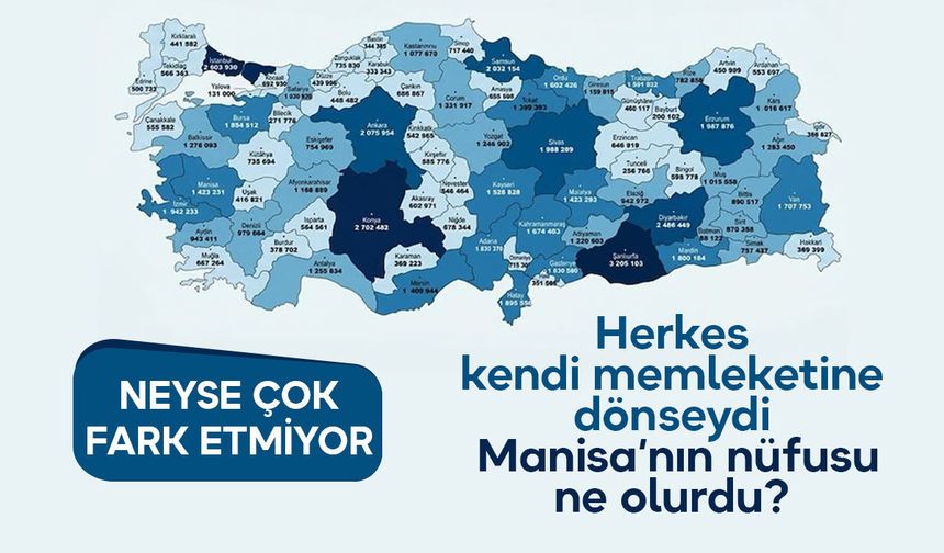 Herkes kendi memleketine dönse Manisa'nın nüfusu kaç olurdu?