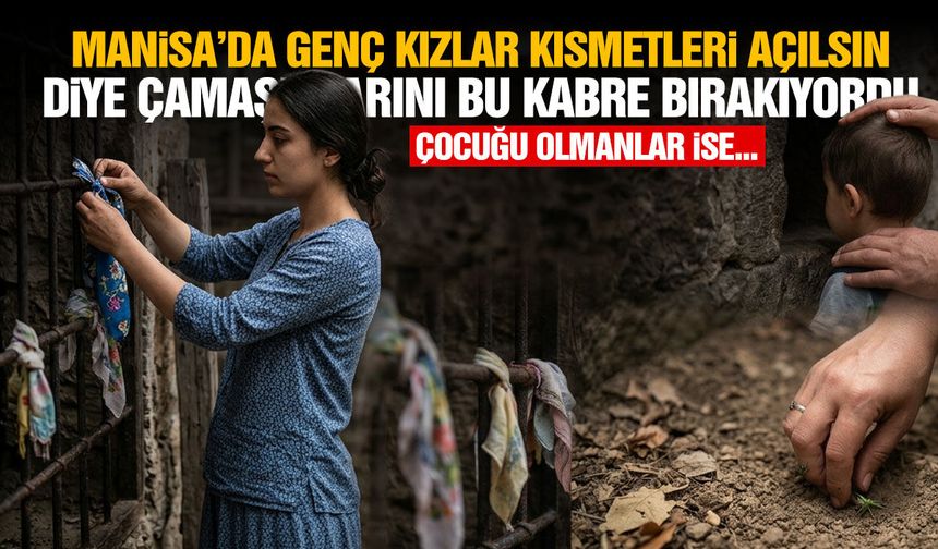Manisa’da genç kızlar kısmetleri açılsın diye çamaşırlarını bu kabre bırakıyordu