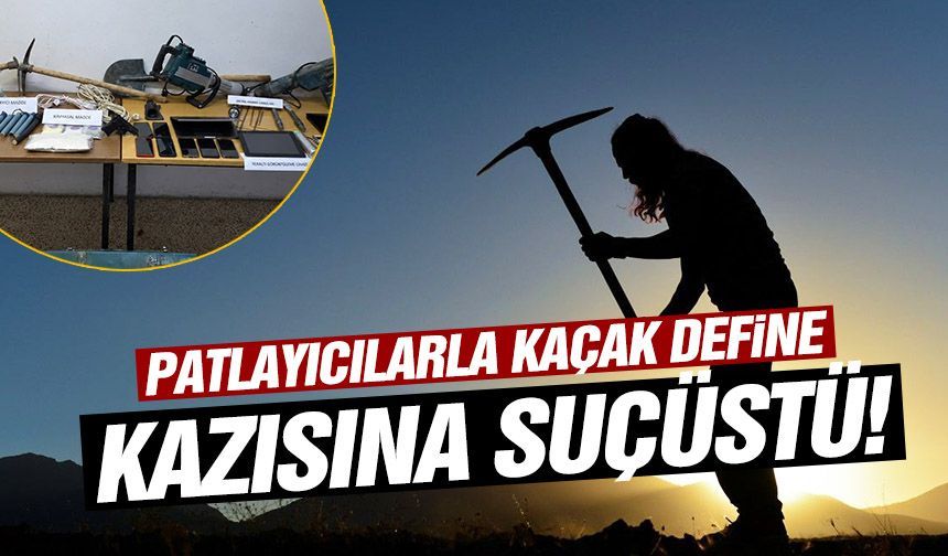 Manisa’da define operasyonu! Patlayıcılarla kazı yaparken yakalandılar...