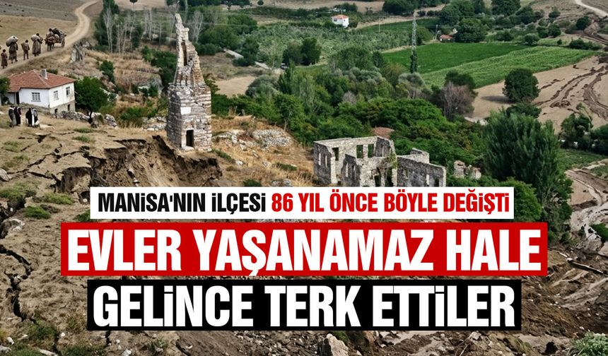 Evler yaşanamaz hale gelince terk ettiler... Manisa'nın ilçesi 86 yıl önce böyle değişti