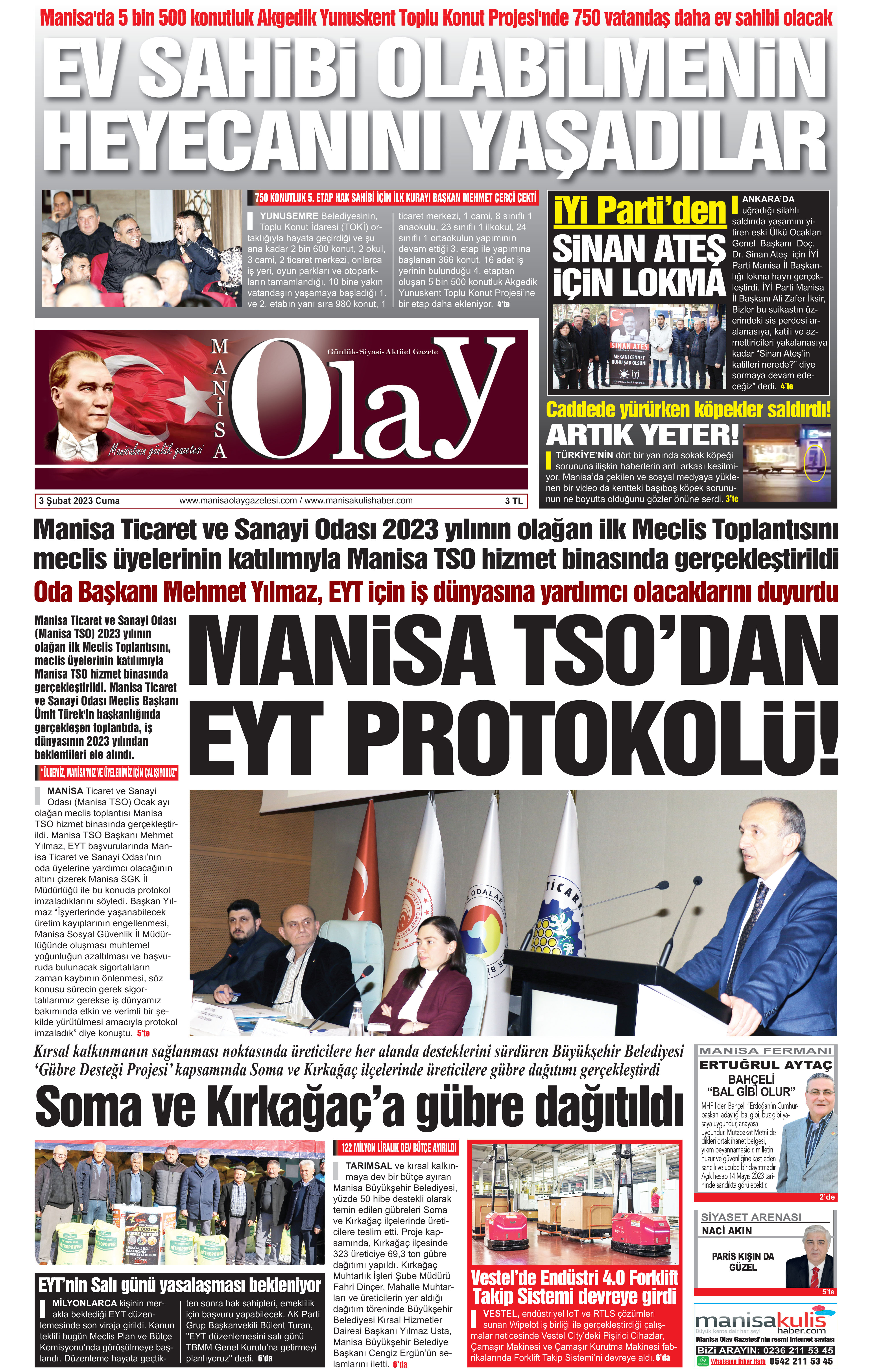 03.02.2023 Manisa Olay Gazetesi