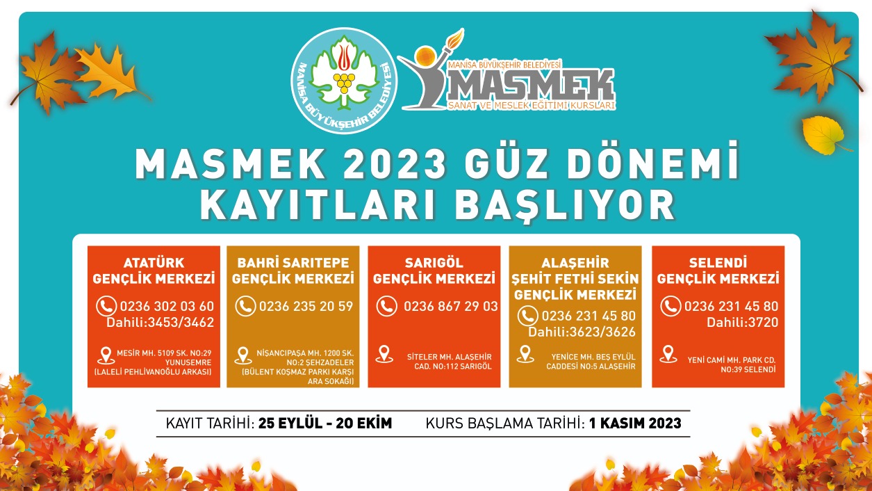 MASMEK Güz Dönemi Kurs Kayıtları Başlıyor (4)