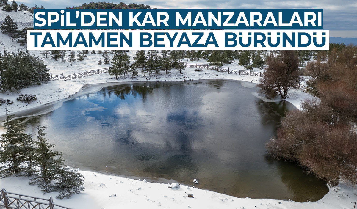 Beyaza büründü... Spil'den kar manzaraları