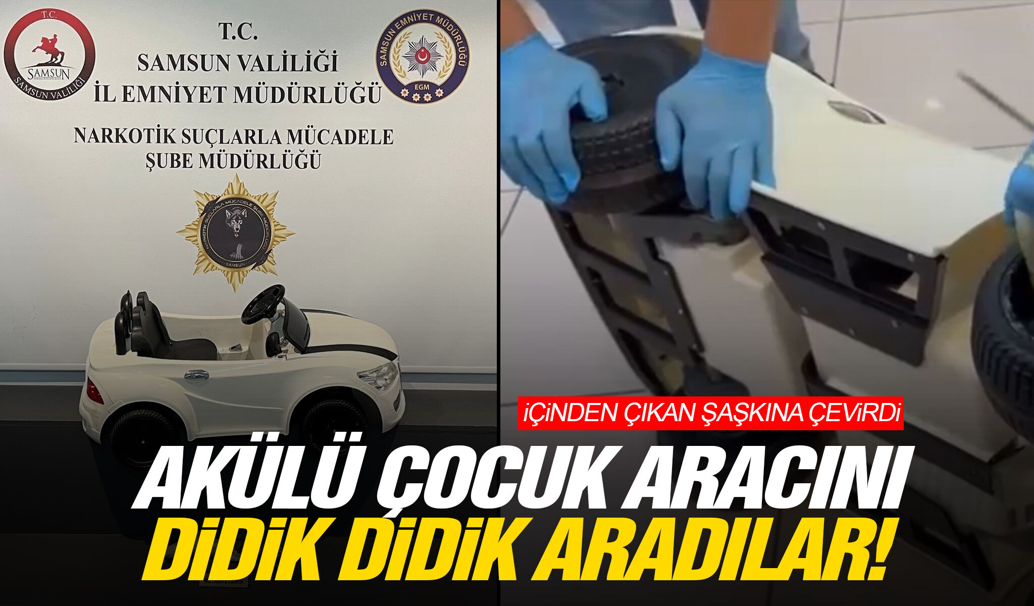 Akülü çocuk aracını didik didik aradılar! İçinden çıkan şaşkına çevirdi