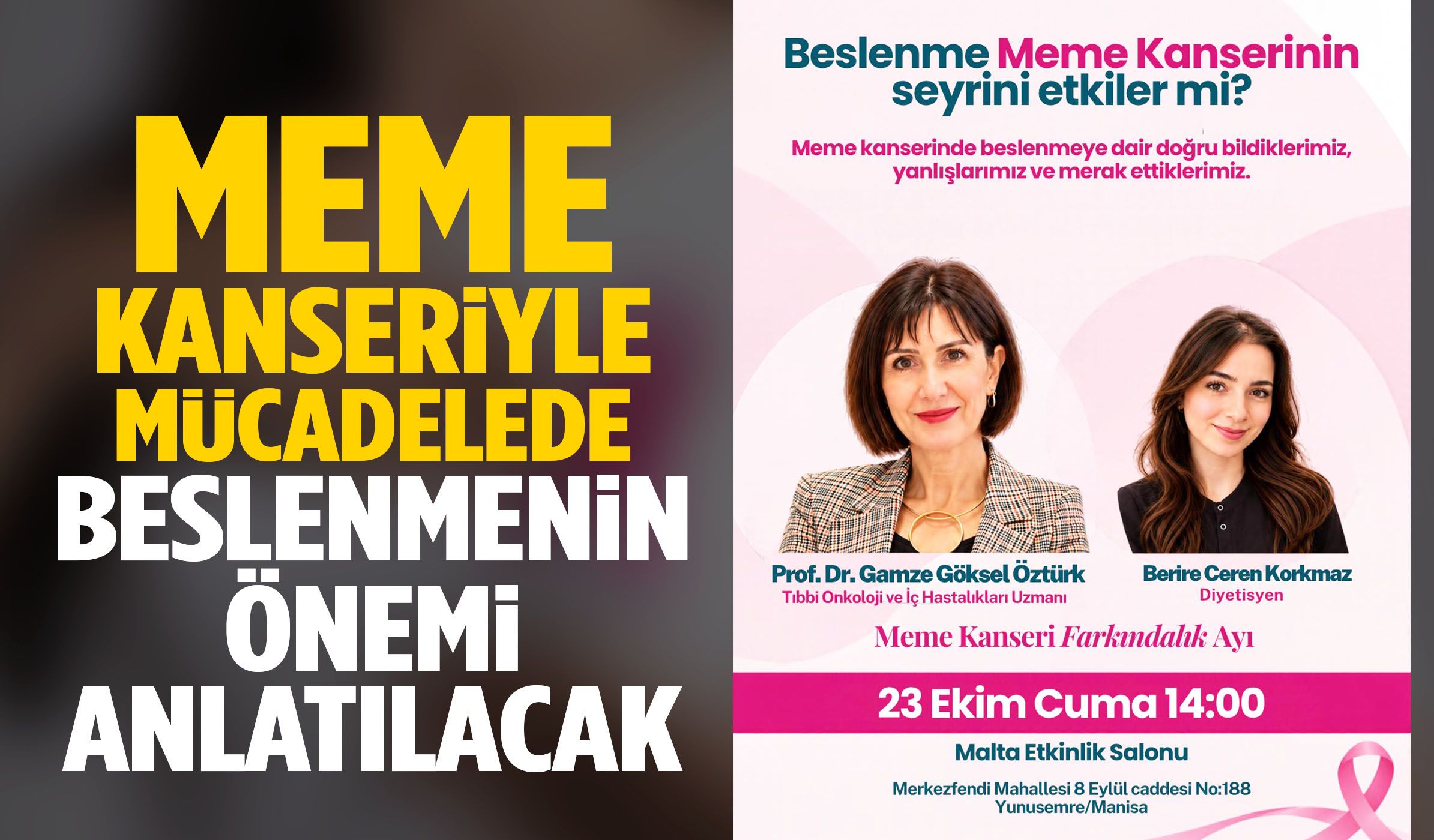Meme kanseriyle mücadelede beslenmenin önemi anlatılacak!